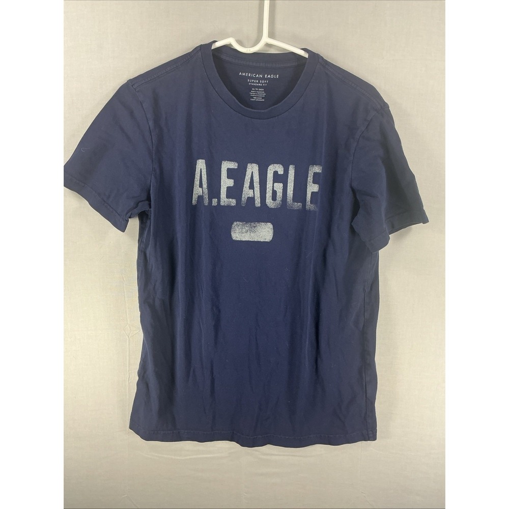 American Eagle Outfitters Graphic T-Shirt Super Soft Standard Fit Navy XS